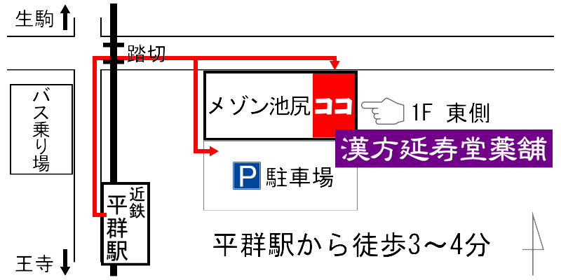 漢方延寿堂薬舗への地図